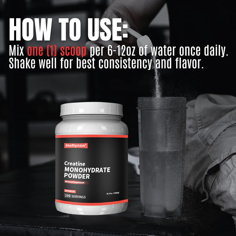 Complément pré-entraînement et post-entraînement micronisé OEM pour hommes et femmes, soutien énergétique, facile à mélanger, poudre de monohydrate de créatine