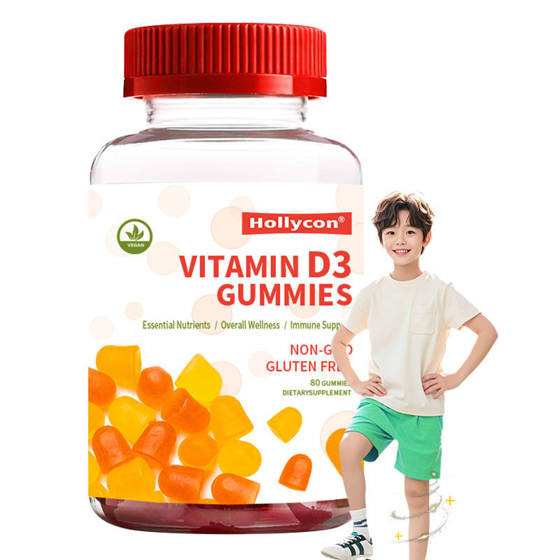 Produits biologiques pour enfants Vitamine D3 Vitamine D3 Supplément de gomme pour os et santé immunitaire Vitamine D3 gommeuses