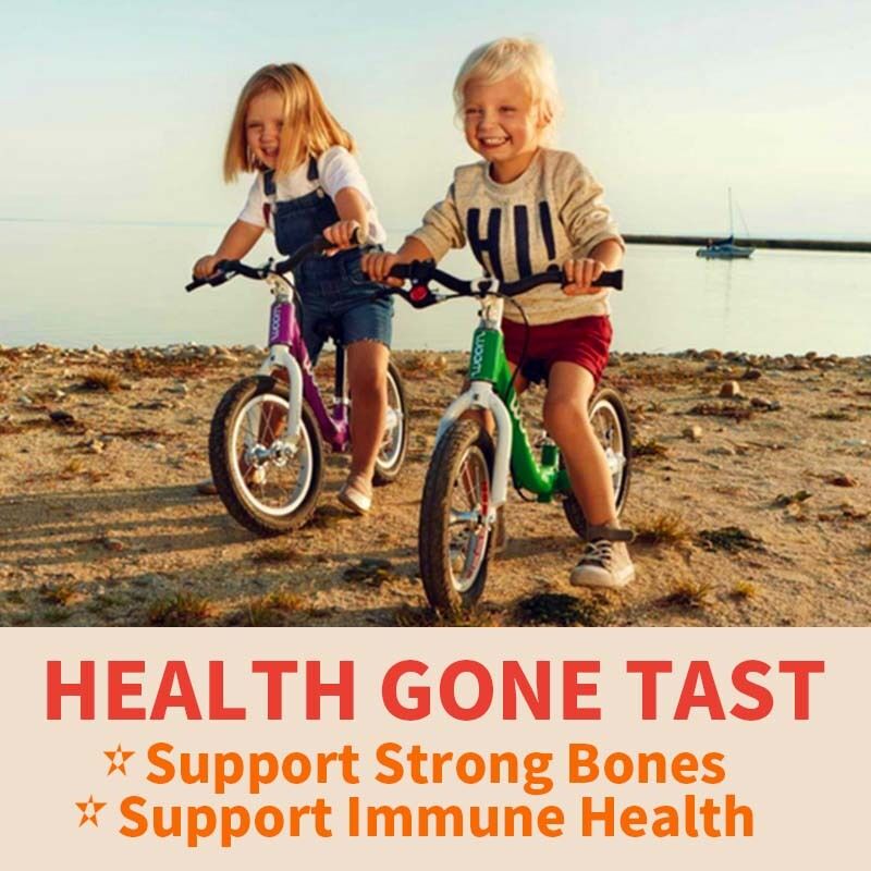 Produits biologiques pour enfants Vitamine D3 Vitamine D3 Supplément de gomme pour os et santé immunitaire Vitamine D3 gommeuses