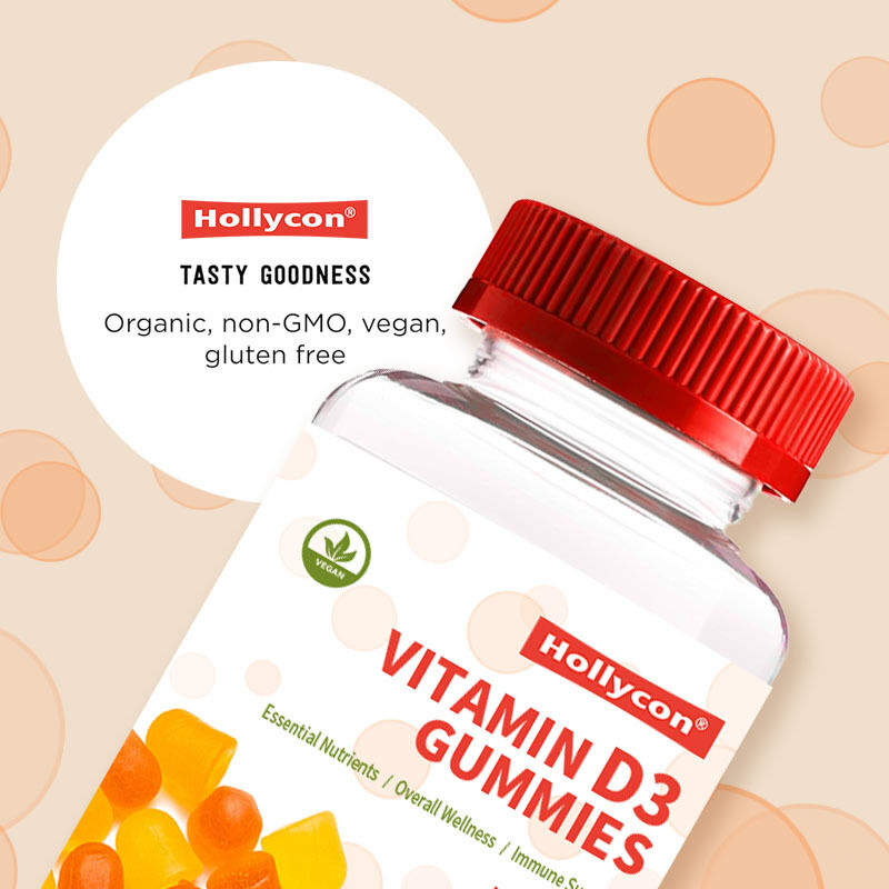 Produits biologiques pour enfants Vitamine D3 Vitamine D3 Supplément de gomme pour os et santé immunitaire Vitamine D3 gommeuses