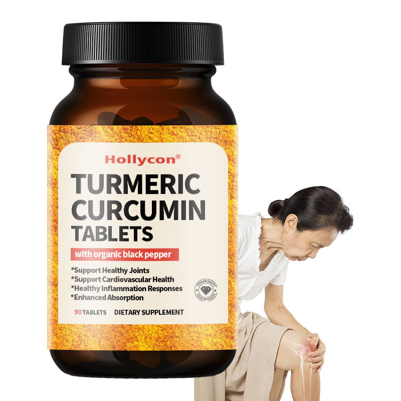 Complément de curcuma et curcumine biologique OEM 1350 mg chacun, soutien naturel des articulations, poivre noir pour l'absorption, comprimé de curcuma et curcumine