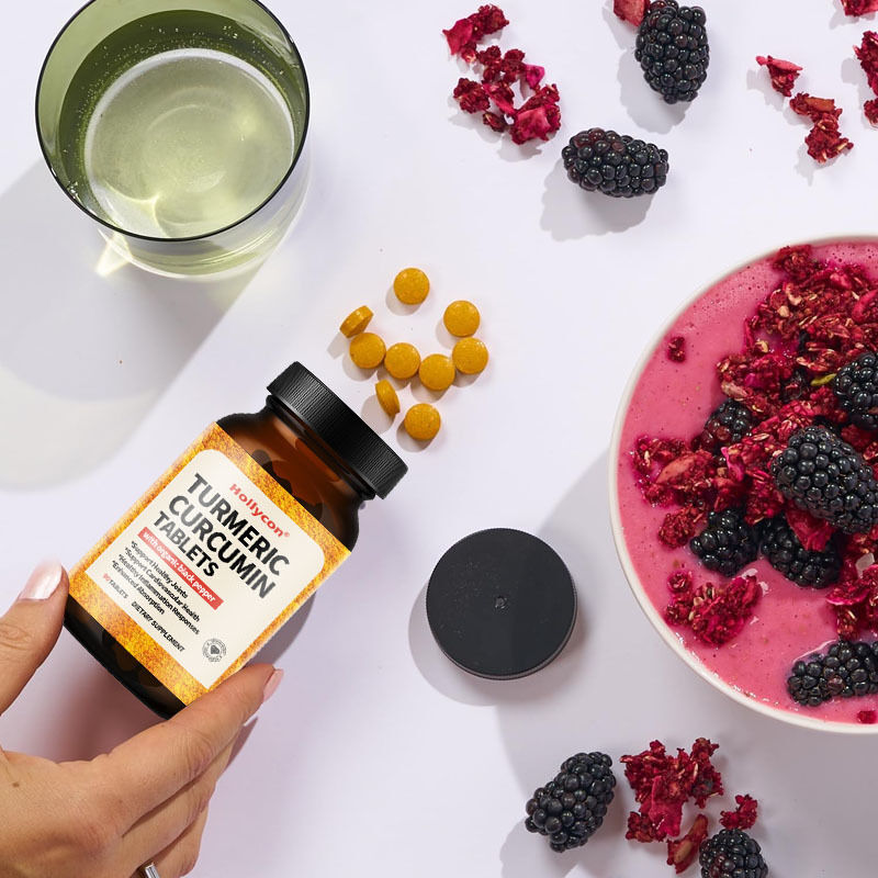 Complément de curcuma et curcumine biologique OEM 1350 mg chacun, soutien naturel des articulations, poivre noir pour l'absorption, comprimé de curcuma et curcumine