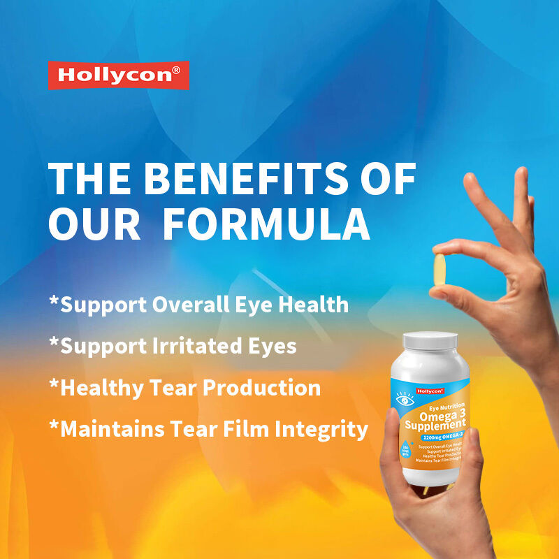 OEM 1200mg Oméga 3 Supplément pour la nutrition oculaire Triglycérides de graines de lin biologiques Huile de poisson et vitamine E Oméga 3 Softgel