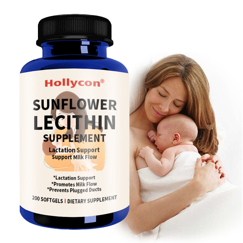 OEM Lecithine de tournesol gels doux 1200mg soutien de la lactation Le lait coulent obstrué Les conduits de lait Lecithine de tournesol Supplément