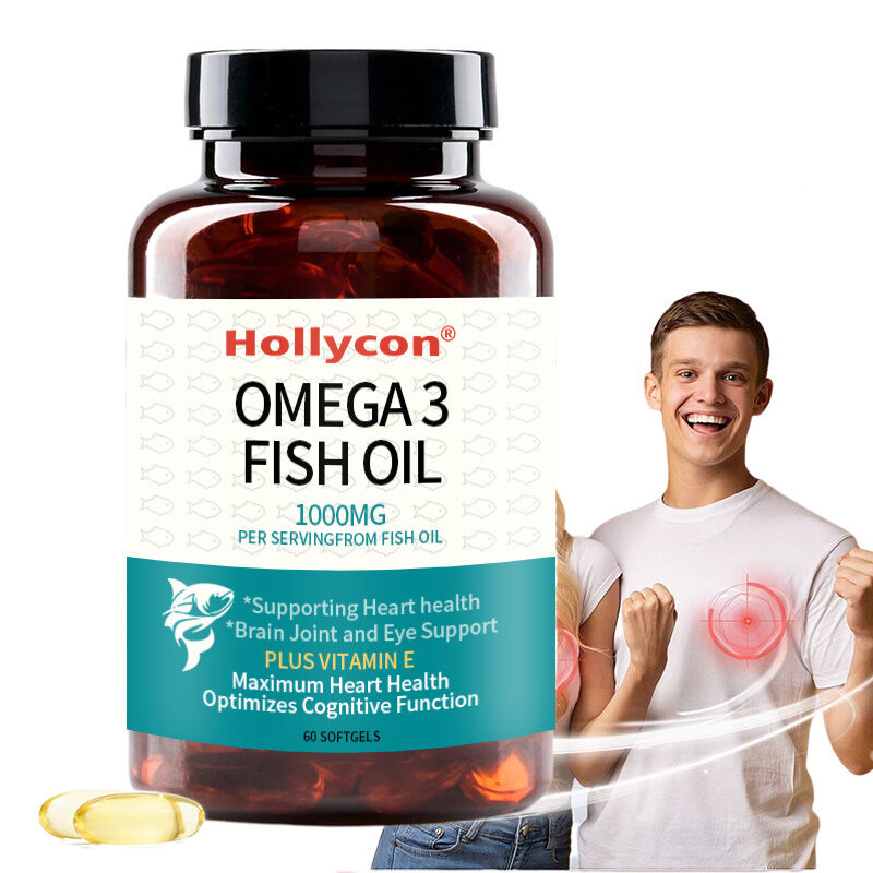 OEM Oméga 3 Supplément 1000 mg par portion 600 EPA & 400 DHA et vitamine E Soutien à la santé du cœur et du cerveau Oméga 3 huile de poisson