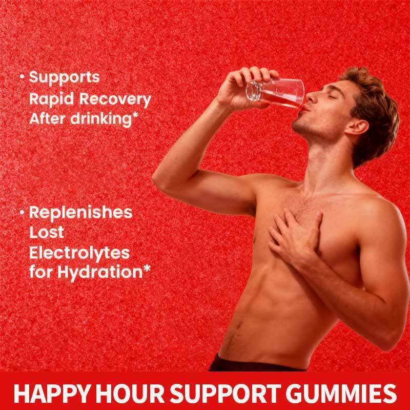 OEM Happy Hour Gummies Supplément de pré-match Fête d'hydratation Électrolites Alcool DHM Chardon-Marie Après avoir bu du Gummy
