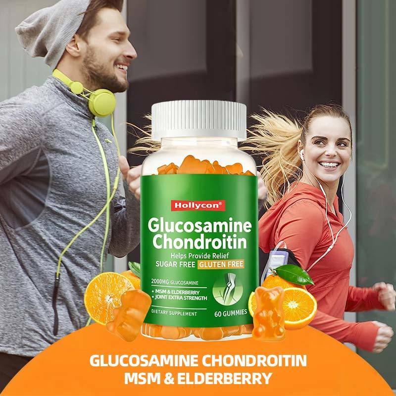 OEM Glucosamine Chondroïtine gommes MSM Elderberry Extra Force des articulations Supplément de soutien immunitaire Glucosamine Chondroïtine