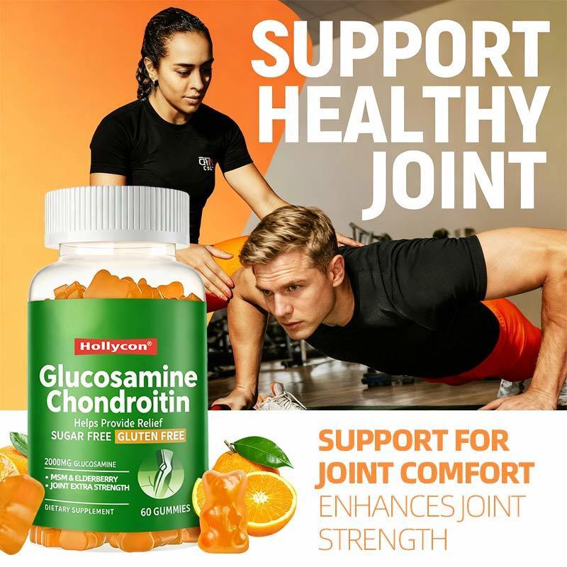 OEM Glucosamine Chondroïtine gommes MSM Elderberry Extra Force des articulations Supplément de soutien immunitaire Glucosamine Chondroïtine