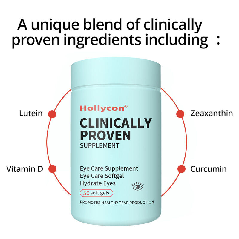 Supplément éprouvé cliniquement par OEM pour les yeux secs, pour hydrater les yeux de l'intérieur pour un soulagement durable, soulager la sécheresse, supplément de soins oculaires