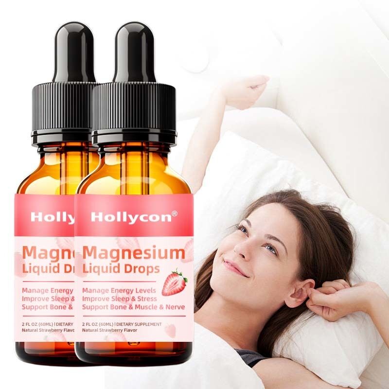 Supplément complexe de magnésium hautement dosé pour améliorer le sommeil et soutenir la croissance osseuse et musculaire, gouttes liquides de magnésium