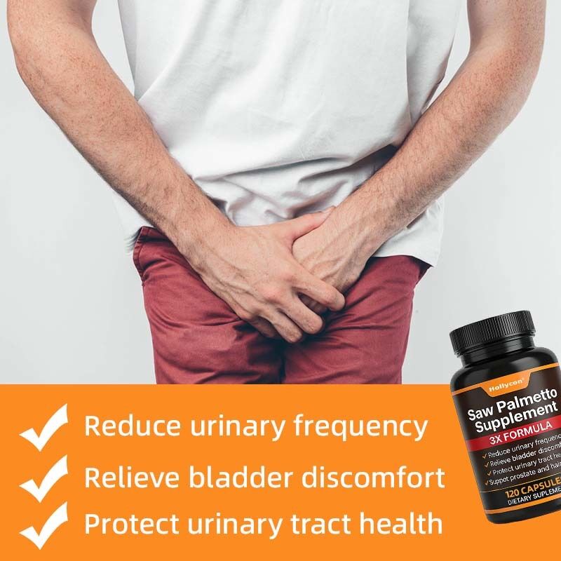 Fabricant Saw Palmetto Capsules Système urinaire Bien-être Soutenir les cheveux de la prostate à l' extrait d' ortie