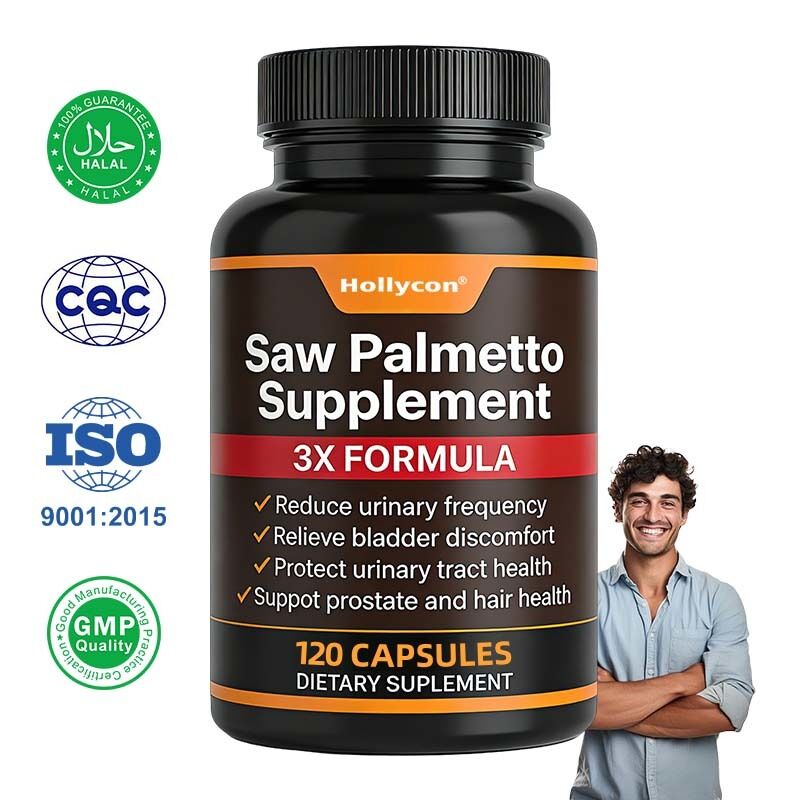 Fabricant Saw Palmetto Capsules Système urinaire Bien-être Soutenir les cheveux de la prostate à l' extrait d' ortie