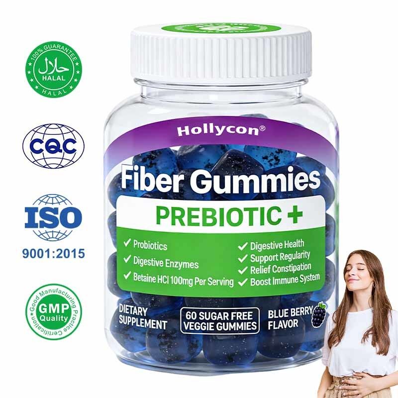 Fabrique personnaliser les gommes à fibres soutient l'apport quotidien en fibres digestion et santé intestinale gestion du poids complément alimentaire quotidien