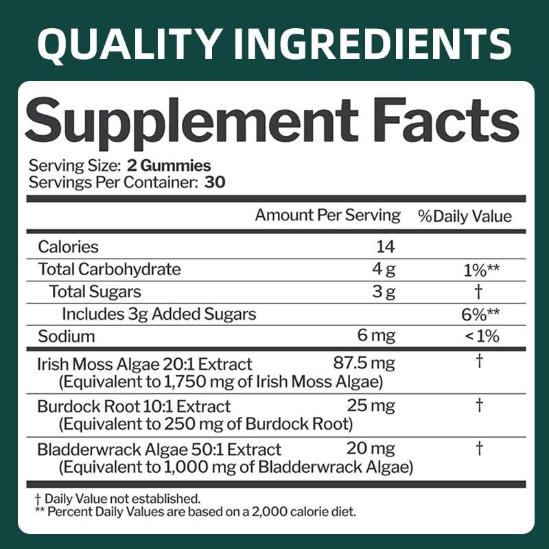 Capsules d'algues marines OEM/ODM pour adultes, immunité et bien-être général, complément détoxifiant naturel sans gluten