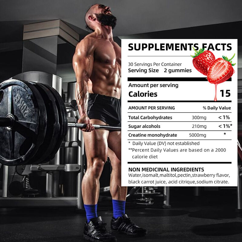 Fabricant Aide à la croissance musculaire récupération plus rapide Augmenter l' énergie avant l' entraînement Gummies Sports Supplément de sucre Gratuit de la créatine Gummies
