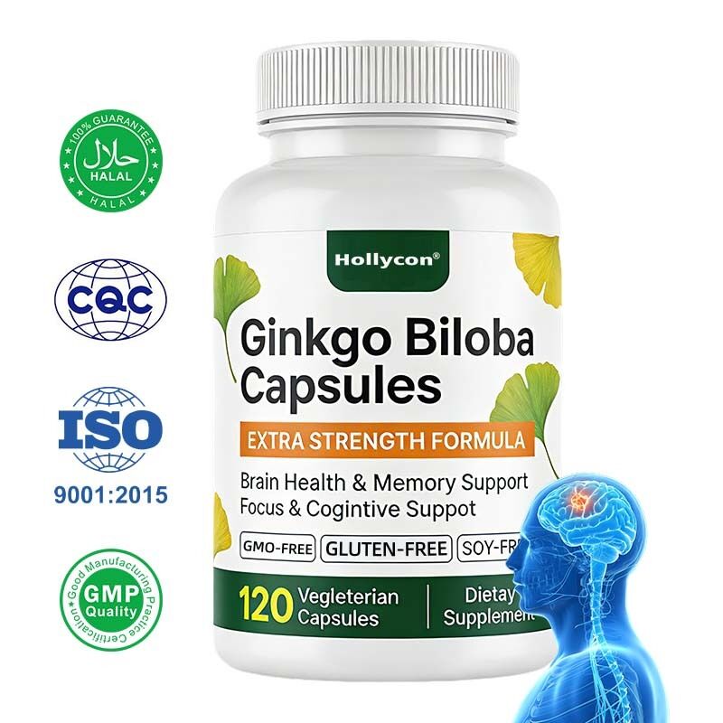 OEM/ODM Manufacturer Ginkgo Biloba Extract for Brain Health & Memory Support Focus & Cognitive Support Ginkgo Biloba Capsules