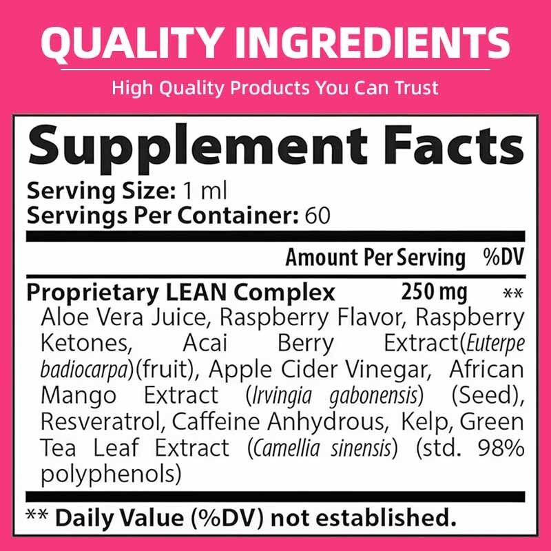 Approvisionnement d'usine Gestion quotidienne du poids Bien-être Gouttes orales | Complément alimentaire saveur framboise Diet Slim Drops