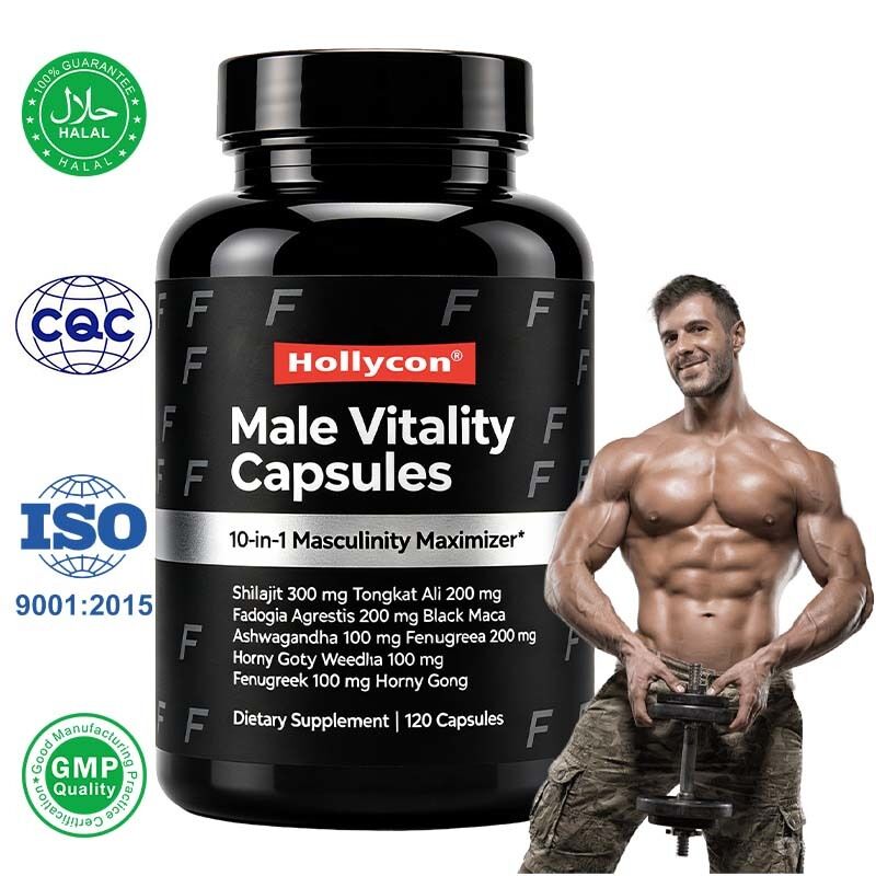 OEM/ODM Manufacturer Male Vitality Capsules with Shilajit, Tongkat Ali, & Fadogia Agrestis for Muscle, Energy & Vitality Support
