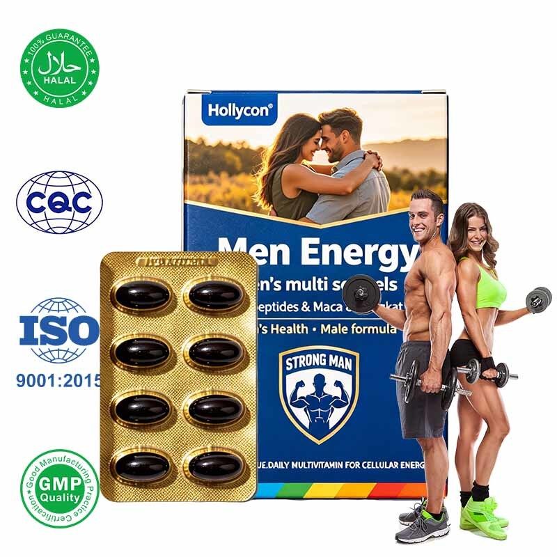 Gels multi-herbaux pour hommes avec péptide de concombre de mer et d'huître - 60 gels par bouteille Supplément de bien-être quotidien