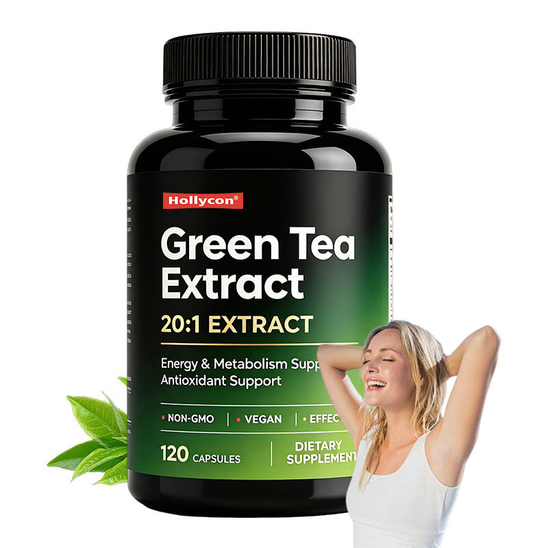 Capsules d'extrait de thé vert et de grains de café vert personnalisables OEM avec double formule botanique et antioxydants naturels