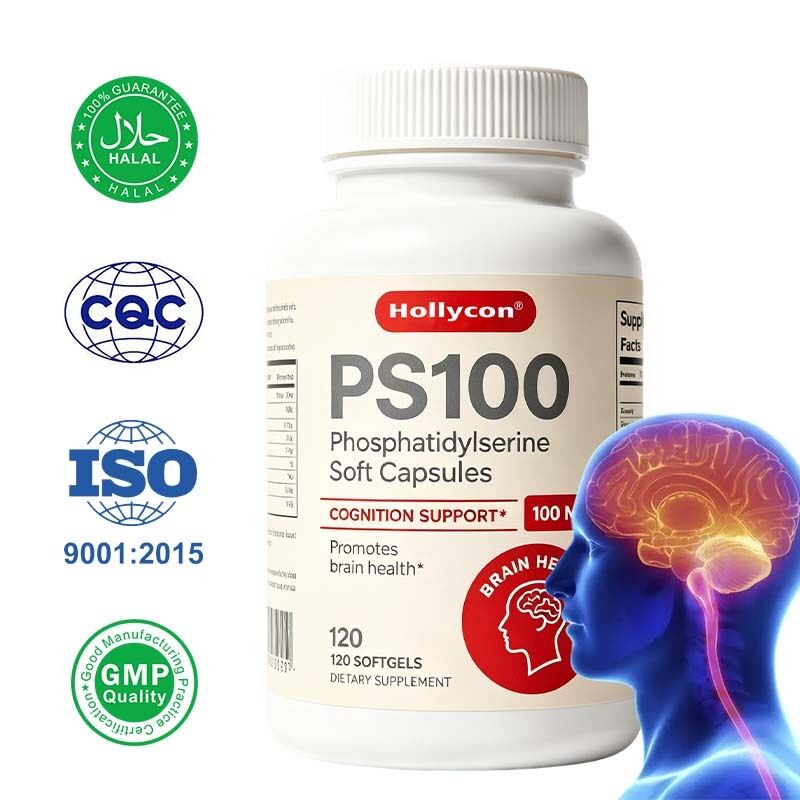 PS100 Phosphatidylserine Soft Capsules with Natural Phospholipid Nutrient Supplement, Customizable Formula and 24 Months Shelf Life