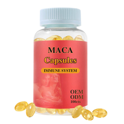 OEM Marque privée Or 500 mg Capsules de racine de maca Supplément Capsules d'énergie d'endurance