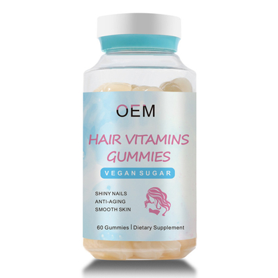 Cheveux sains adaptés aux besoins du client Gummies de Gummies de cheveux de biotine de Vegan pour les ongles brillants
