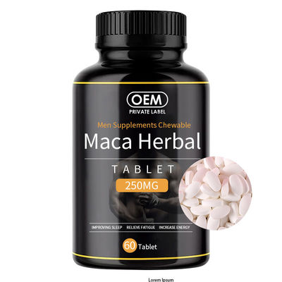 Tablette noire masticable approuvée par le FDA de supplément de Maca pour le mâle