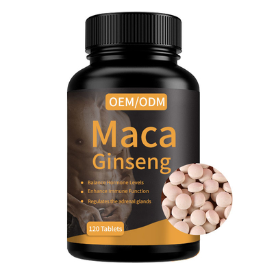 Tablettes de fines herbes sexy adaptées aux besoins du client du supplément 120 de ginseng de Maca