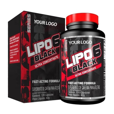 Pouvoir extrême de grosses de brûleur de FDA de capsule de Lipo 6 capsules minces de fines herbes du noir 120