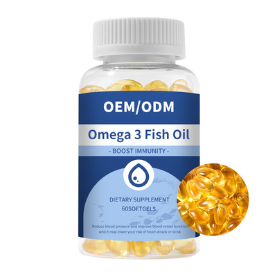 L'acide gras Omega d'ODM 3 capsules Softgel d'huile de poisson améliorent Brain Health