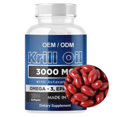L'huile d'EPA/DHA Omega 3 Softgels Krill complète pour la santé de coeur