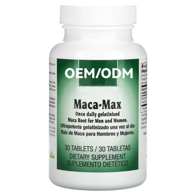 Tablettes noires d'or de Maca de supplément de racine de Maca pour des femmes et des hommes