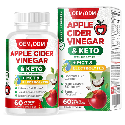 Le vinaigre de cidre supplémentaire d'Apple de force capsule le supplément libre de gluten