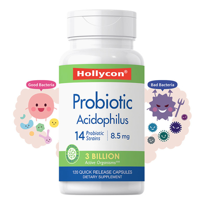 Le COA complète les capsules Probiotic de Prebiotic de soutien digestif de compte d'ODM 60 d'OEM
