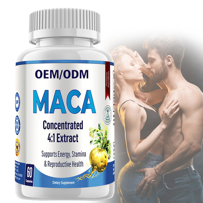 Capsules organiques de racine de Maca pour le supplément de poudre de racine de Maca d'hommes de femmes