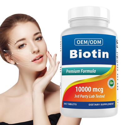 La vitamine B7 de biotine de Costomizred favorise la peau saine de cheveux et cloue les Tablettes 10000mcg 365