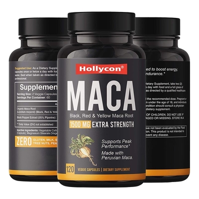Les soins de santé de marque de distributeur complètent les capsules organiques de poudre de racine de Maca