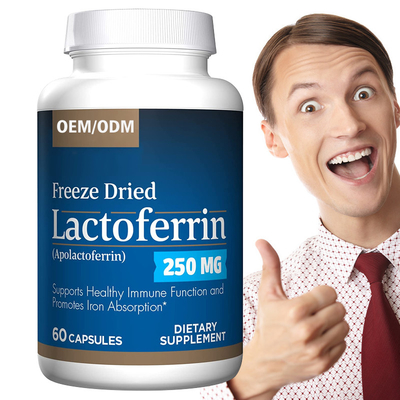 Les capsules de lactoferrine de 60PCS soutiennent la fonction immunitaire saine favorisent l'absorption de fer