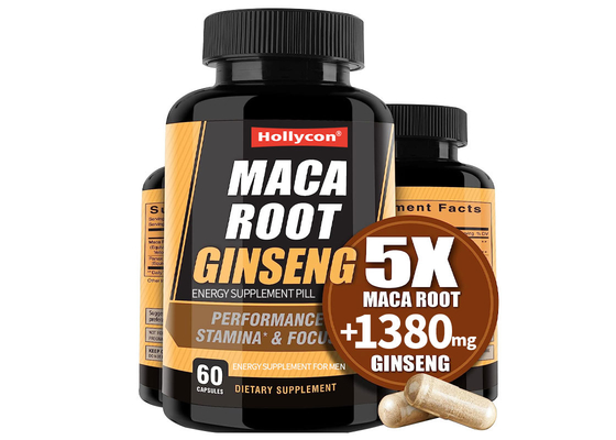 OEM 90 capsules Supplément de racine de maca pour hommes soutient l' énergie augmenter l' endurance capsules