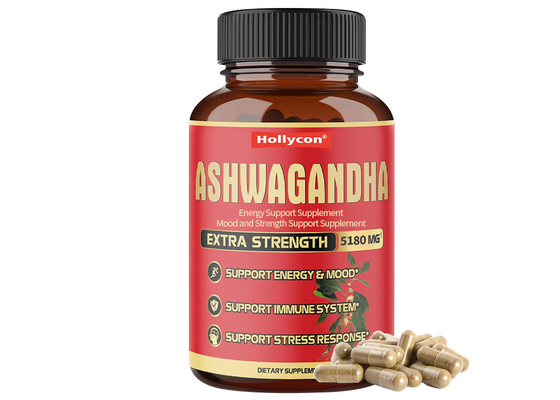 OEM Ashwagandha Capsules 90pcs Suppléments d'amélioration masculine soutient l' énergie Capsules masculines