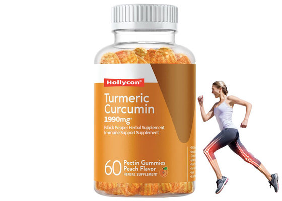 OEM Suppléments alimentaires Curcuma Curcumine gommes confort articulaire et le cerveau Supplément de soutien de la fonction 60pcs