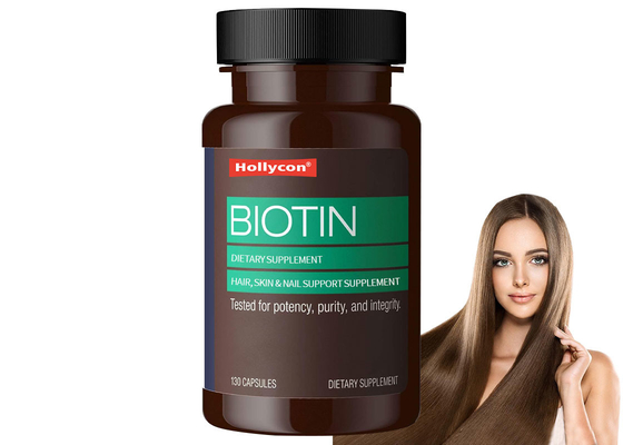 Supplément alimentaire Capsules de biotine 130PCS Appui pour les cheveux, la peau et les ongles Santé