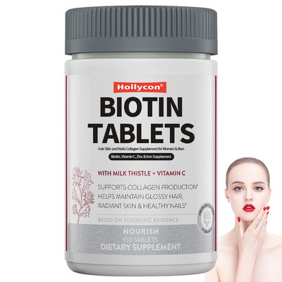 Comprimés de biotine Pour cheveux, peau et ongles Supplément de collagène pour femmes et hommes Supplément de vitamine C, zinc et fer