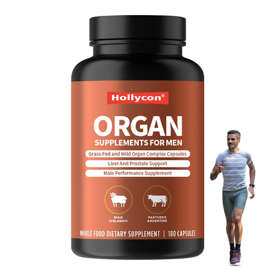 Suppléments d'organes pour hommes Complexe d'organes d'animaux sauvages et nourris à l'herbe Capsules de soutien de la prostate Suppléments de performance masculine