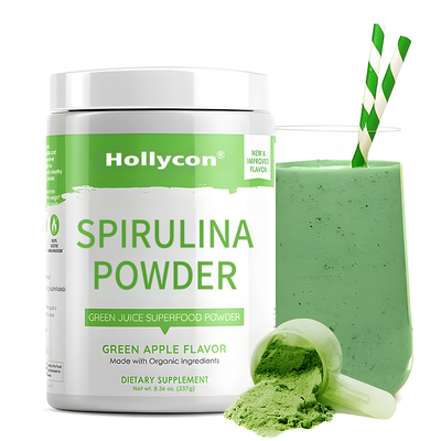Spiruline Juice vert Super-aliment en poudre Complément de chlorelle organique pour adultes