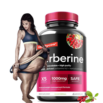 Capsules OEM de berbérine Berberine HCL Suppresseur d'appétit Supplément de perte de poids