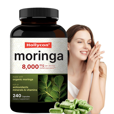 Poudre de feuilles de moringa biologique Supplément d'extrait de feuilles de moringa OEM Santé de la peau Antioxydant immunitaire