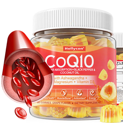 CoQ10 gomme avec vitamine D3 pour la santé musculaire et la fonction cognitive