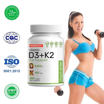 Vitamine D3 K2 Gels mous pour la santé immunitaire du cœur et des os avec soutien en calcium
